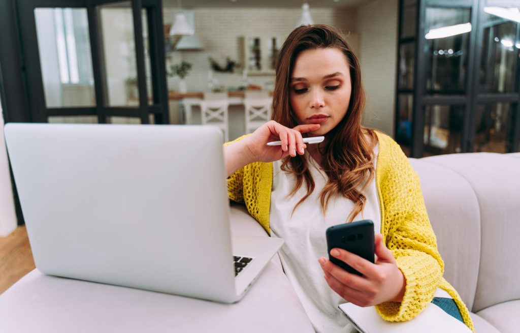 woman working from home