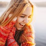 Close up hipster happy girl