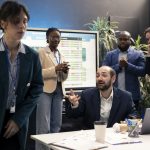 Overworked woman deciding to quit her job during important meeting