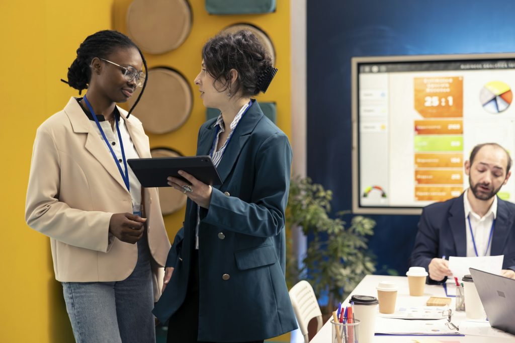 Business women developing a new marketing strategy with sales plans