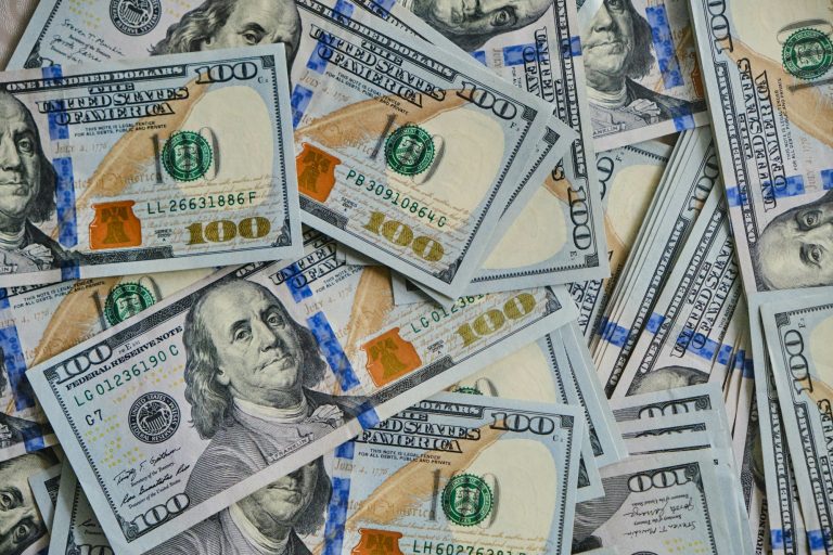 Background of one hundred dollar bills.